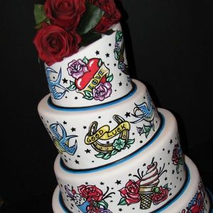 For lovers of Old school. #Oldschool #OldschoolTattoos #CakeDesign #CakeArt