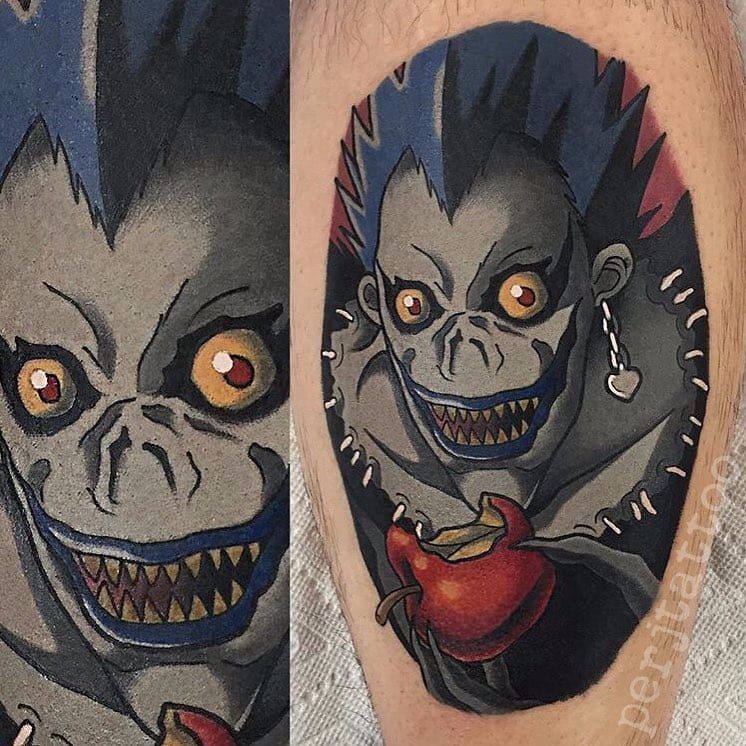 ryuk from death note done by oman at black diamond tattoo guesting in  venice beach CA  rtattoos