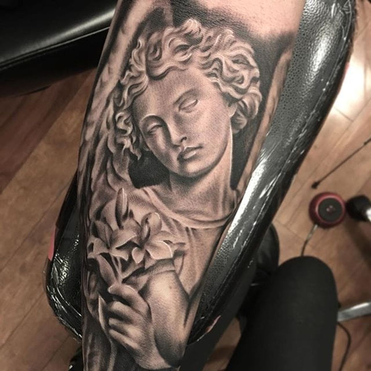 Tattoo Uploaded By Stacie Mayer • Black And Grey Statue Tattoo By Whitney Havok Blackandgrey 2414