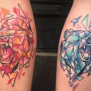 If you and your sibling were an animal, which one would you be? #siblingtattoo #brother #sister #bear #gorilla #connectingtattoos