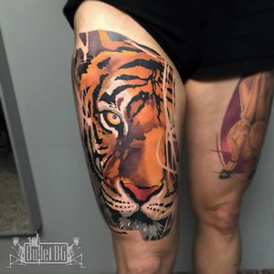 Tiger tattoo by Bullet BG #BulletBG #paintingstyle #realistic #graphic #painting #tiger