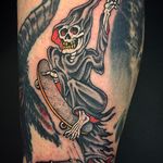 Reaper by Adam Warmerdam #AdamWarmerdam #color #reaper #thrasher #shredder #skate #skateboard #tattoooftheday