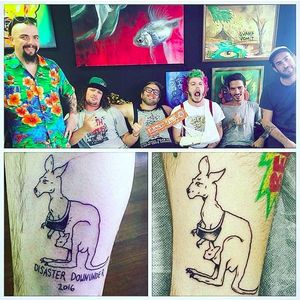 Pears down under with their fresh kangaroo tattoos by