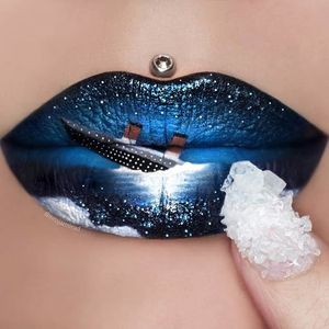 Titanic lip art by Jazmina Danie. #JazminaDaniel #makeupartist #lipart #makeupart #titanic