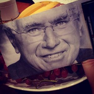 Pencil drawing of former Australian Prime Minister (and war criminal) John Howard by Chris Nieves #artshare #portrait #JohnHoward #ChrisNieves #art #painting
