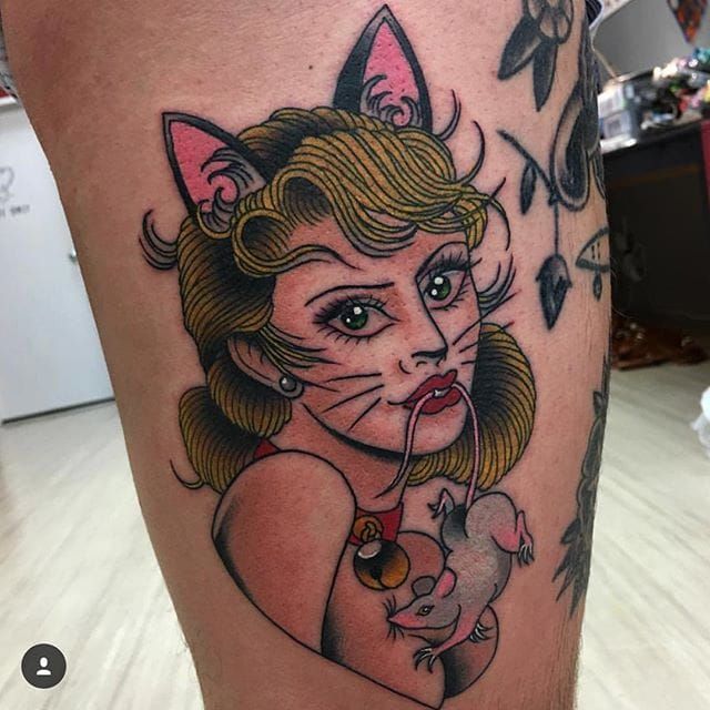 KMack Tattoos on Instagram Got to tattoo my crazy cat lady drawing been  waiting ages to do it But we got there  meow