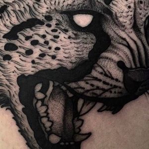 Tattoo uploaded by Roberto Black • Original Lady with a Cheetah