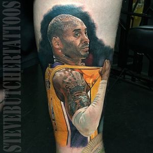 Insane details on this one Kobe Bryant tattoo #KobeBryant #basketball #portrait #realism #Lakers #realistic #SteveButcher