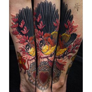Tattoo by Antony Flemming @antonyflemming #antonyflemming #neotraditional #heart #bird