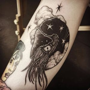Nautilus tattoo  by Ildo Oh #IldoOh #blackwork #nautilus