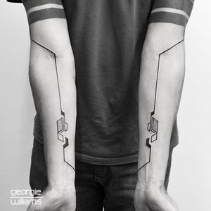 Blackwork Tattoo by Georgie Williams #Blackwork #AbstractBlackwork #CyberTattoos #ContemporaryBlackwork #BlackworkArtist #GeorgieWilliams #blckwrk #btattooing