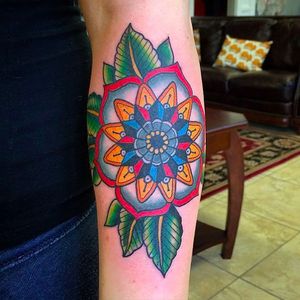 Bright and Bold Flower Mandala by unknown artist. #Bright #Bold #Flower #Mandala