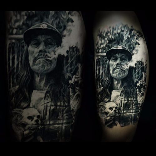 Danny Trejo Tattoo by Caroline Friedmann #DannyTrejo #DannyTrejoTattoo #Machete #Mexican #CarolineFriedmann