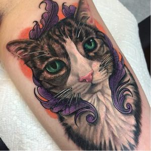 Cute realistic cat tattoo #cat #realism #realistic #pet #portrait #animal #catportrait #meganmassacre