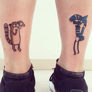 Mordecai e Rigby por Abel tattoo! #Abeltattoo #cartoonnetwork #cartoon #nerd #geek #cartoon #regularshow #apenasumshow #rigby #rigbytattoo #mordecaitattoo #mordecai