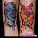Homenagem aos bichíneos! #InkedByMario #MarioGregor #aquarela #watercolor #TatuadorGringo #colorida #colorful #cachorro #dog #gato #cat #catlover