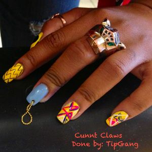 Fabulous nail art and piercing by Tip Gang, as featured on CunntClaws.com #tipgang #nail #piercing