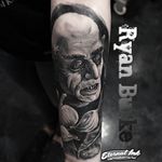 Count Orlok Tattoo by Ryan Burke #CountOrlok #CountOrlokTattoo #Nosferatu #NosferatuTattoos #HorrorTattoos #HorrorTattoo #Horror #RyanBurke #portrait #blackwork #realism #realistic