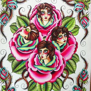 Roses by Sheila Marcello (via IG-sheilamarcello) #flashart #flashfriday #colorful #80s #SheilaMarcello