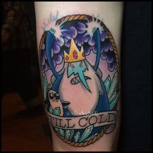 Ice King about to dish out some pain by Joshua Couchenour (IG_xjoshxsxe).  #AdventureTime #Guntar #IceKing #JoshuaCouchenour #neotraditional