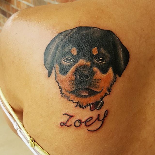 AI Image Generator Rottweiler dog geometric tattoo