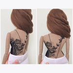 Doll with a blackwork back tattoo by  Christina Tselykovskaya. #ChristinaTselykovskaya #KristinaTselykovskaya #Rockanddoll #tattooeddolls #craft #art #doll