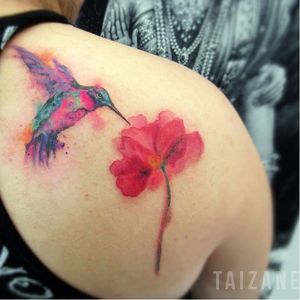 #beijaflor #hummingbird #aquarela #watercolor #Taizane #TaizaneTatuadora #brasil #brazil #portugues #portuguese