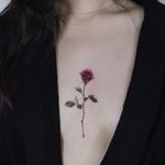 Tiny rose by Tattooist Flower #TattooistFlower #color #realism #realistic #hyperrealism #rose #leaves #thorns #nature #flower #tattoooftheday