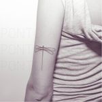 Dragonfly tattoo by Ponto Tattoo #PontoTattoo #dotwork #pointillism #small #dragonfly
