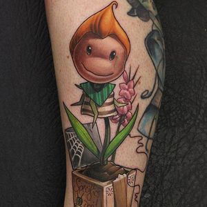 Plant Tattoo by John Anderton #PlantTattoo #PopCulture #PopCultureTattoo #PlantPotTattoo #JohnAnderton
