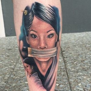 O-Ren Ishii tattoo by Liz Venom. #LizVenom #colorrealism #lucyliu #katana #killbill #movie #film #cultfilm #popculture