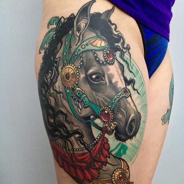 disney carousel tattoo  Google Search  Horse tattoo design Horse tattoo Carousel  horse tattoos
