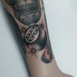 8Ball Tattoo by Domino Daily #Fineline #BlackandGrey #FineLineTattoos #SingleNeedle #BlackandGreyTattoos #DominoDaily
