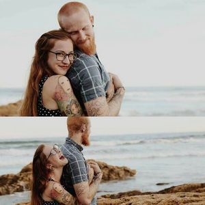 Samantha and Joshua at the sea via Instagram @inkedupging / @samisdead #tattooedcouple #relationshipgoals #couple