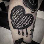 Bleeding heart tattoo by @Garaskull #skeleton #black #blackwork #xray #heart