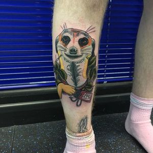 Neo traditional meerkat tattoo by Wayne Stofberg. #neotraditional #meerkat #animal #WayneStofberg