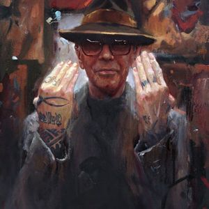 The backgrounding in this portrait of Thom deVita via Shawn Barber (IG—shawndbarber). #fineart #paintings #portraits #ShawnBarber #tattooists #ThomdeVita