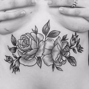 Rose tattoo by Armelle Stb at Chez Mémé #ArmelleStb #ChezMémé #blackwork #rose #Paris #France #tattooartist #tattooshop