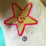 Corporate branding by James Acosta (via IG -- furabodyworks) #JamesAcosta #hardees #carlsjr #armpit #armpittattoo
