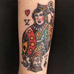 King and Queen Tattoo by David Barragán #kingandqueen #kingandqueentattoo #king #queen #playingcard #playingcardtattoo #cardtattoos #DavidBarragan