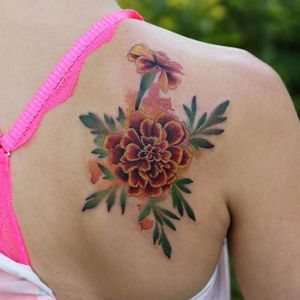 Pretty flower tattoo by Joice Wang #JoiceWang #watercolor #graphic #nature #flower