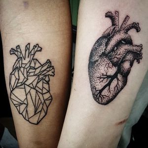 Heart Tattoo by Dylan Sartin #matchingtattoos #couplestattoos #couple #DylanSartin