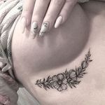 Sensual Floral tattoo by Anna Bravo #Floral #Blackwork #AnnaBravo