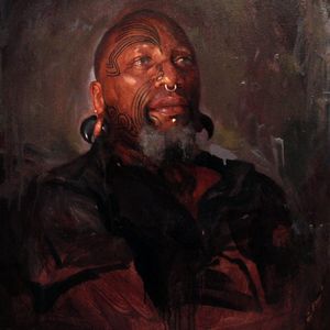 The man himself, Zulu, from Shawn Barber's incredible portfolio (IG—shawndbarber). #fineart #paintings #portraits #ShawnBarber #tattooists #Zulu