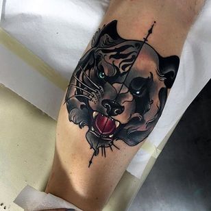 Tatuaje de tigre panda por Olie Siiz