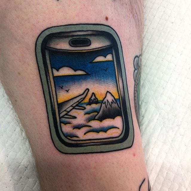 Tattoo tagged with small cloud tiny airplane window travel ifttt  little nature realistic doy polaroid inner forearm medium size  camera other  inkedappcom