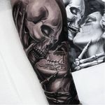 OG Abel tattoo by Benji Roketlauncha #OGAbel #art #chicano #blackandgrey #BenjiRoketlauncha #skull #caterina #diadelosmuertos #kiss