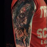 Evil tattoo by Sergey Shanko #SergeyShanko #realistic #photorealistic #portrait #devil
