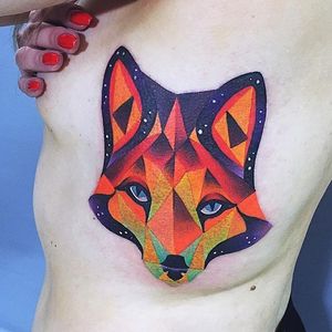 Fox Tattoo by Ilona Kochetkova #AbstractTattoo #GraphicTattoos #ModernTattoos #ColorfulTattoos #BirghtTattoos #Minsk #ModernTattooArtists #IlonaKochetkova
