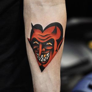 Devil by David Peyote #DavidPeyote #color #devil #tattoooftheday